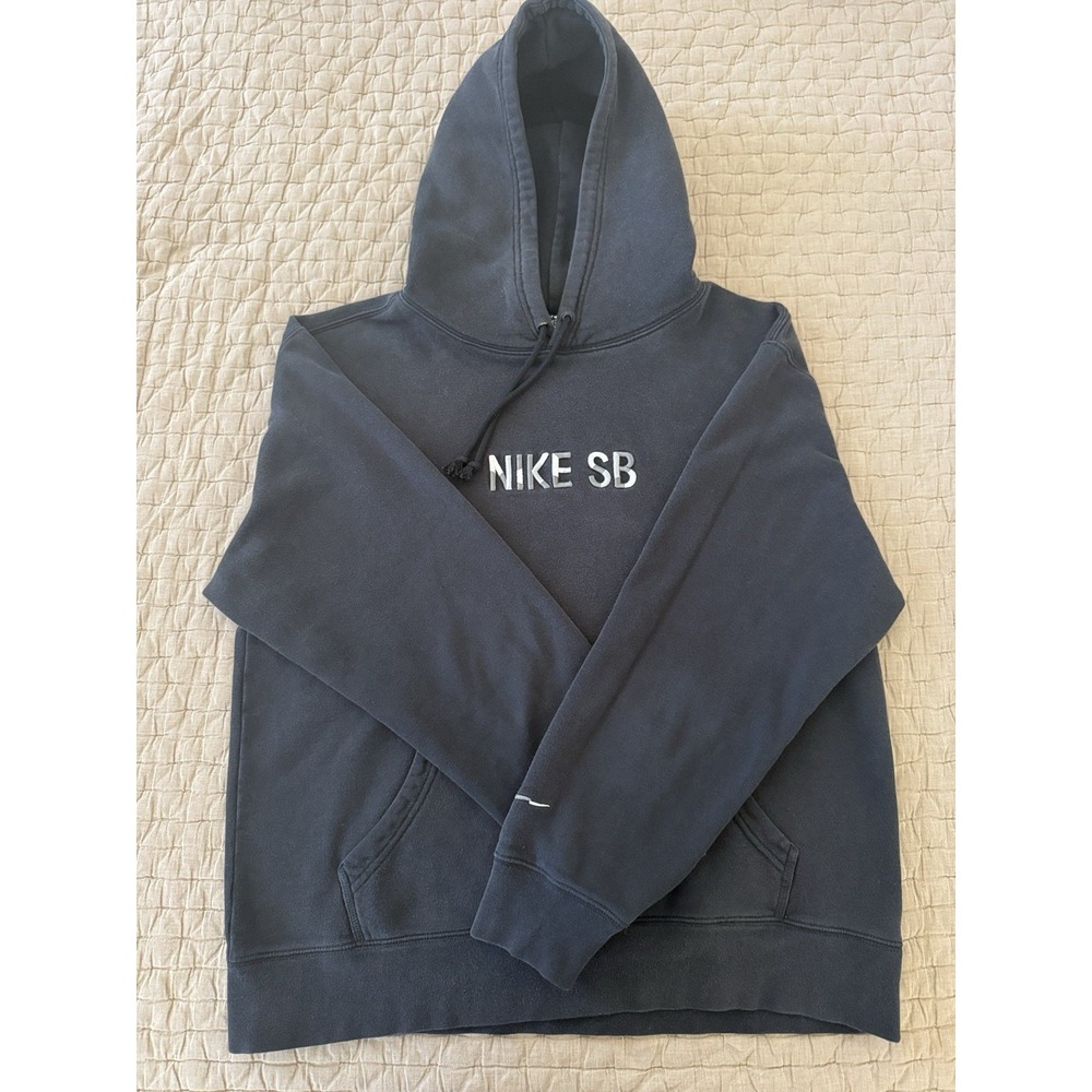 Nike SB Hoodie Mens L Black Pullover Skateboarding Fleece Sweatshirt
